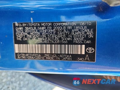 Zdjęcie 12 z 12 samochodu: 2010 TOYOTA COROLLA LE VIN:JTDBU4EE7AJ081566 - miniatura