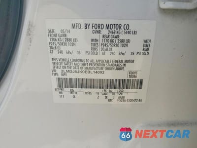 Zdjęcie 13 z 13 samochodu: 2014 LINCOLN MKX VIN:2LMDJ6JK0EBL14092 - miniatura