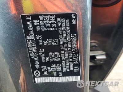 Zdjęcie 12 z 12 samochodu: 2022 HYUNDAI TUCSON LIMITED VIN:5NMJE3AE5NH078833 - miniatura