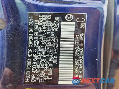 Zdjęcie 13 z 13 samochodu: 2016 LEXUS ES 350 VIN:JTHBK1GG5G2218332 - miniatura