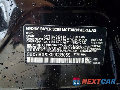 Zdjęcie 13 z 13 samochodu: 2025 BMW X3 M50 VIN:5UX73GP0XS9038059 - miniatura