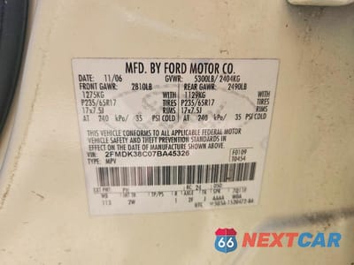 Zdjęcie 13 z 13 samochodu: 2007 FORD EDGE SEL VIN:2FMDK38C07BA45326 - miniatura