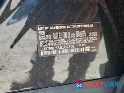 Zdjęcie 13 z 13 samochodu: 2018 BMW X3 XDRIVE30I VIN:5UXTR9C52JLD57809 - miniatura