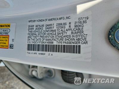 Zdjęcie 12 z 12 samochodu: 2019 HONDA ACCORD SPORT VIN:1HGCV1F35KA145698 - miniatura