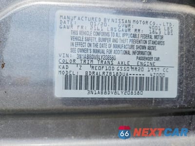 Zdjęcie 12 z 12 samochodu: 2020 NISSAN SENTRA SR VIN:3N1AB8DV8LY208580 - miniatura