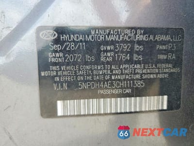 Zdjęcie 12 z 12 samochodu: 2012 HYUNDAI ELANTRA LIMITED VIN:5NPDH4AE3CH111385 - miniatura