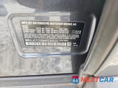 Zdjęcie 12 z 12 samochodu: 2021 BMW X1 SDRIVE28I VIN:WBXJG7C00M5S30525 - miniatura