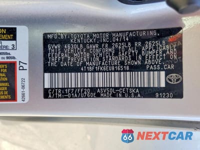 Zdjęcie 12 z 12 samochodu: 2014 TOYOTA CAMRY SE VIN:4T1BF1FK6EU816518 - miniatura