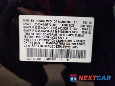 Zdjęcie 13 z 13 samochodu: 2016 ACURA MDX TECHNOLOGY VIN:5FRYD4H44GB012944 - miniatura