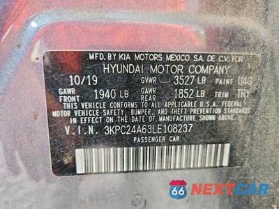 Zdjęcie 12 z 12 samochodu: 2020 HYUNDAI ACCENT SEL VIN:3KPC24A63LE108237 - miniatura