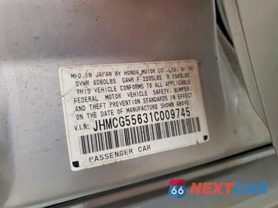 Zdjęcie 12 z 12 samochodu: 2001 HONDA ACCORD EX VIN:JHMCG55631C009745 - miniatura