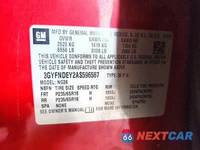 Zdjęcie 13 z 13 samochodu: 2010 CADILLAC SRX LUXURY COLLECTION VIN:3GYFNDEY2AS596587 - miniatura