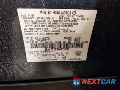 Zdjęcie 12 z 12 samochodu: 2018 FORD TAURUS SE VIN:1FAHP2D84JG125849 - miniatura