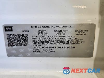 Zdjęcie 13 z 13 samochodu: 2018 CHEVROLET SONIC VIN:1G1JG6SH7J4132925 - miniatura