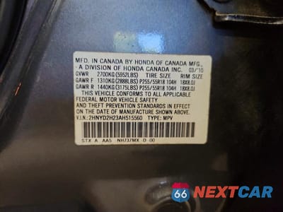 Zdjęcie 13 z 13 samochodu: 2010 ACURA MDX VIN:2HNYD2H23AH515560 - miniatura
