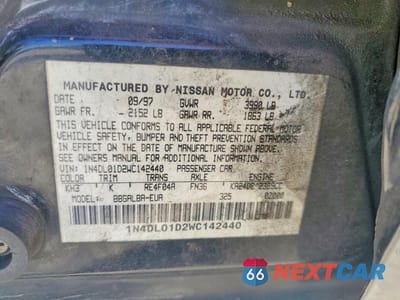Zdjęcie 12 z 12 samochodu: 1998 NISSAN ALTIMA XE VIN:1N4DL01D2WC142440 - miniatura