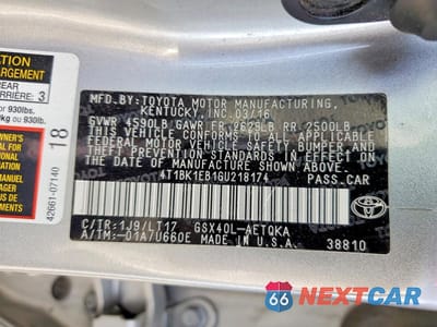 Zdjęcie 12 z 12 samochodu: 2016 TOYOTA AVALON TOURING VIN:4T1BK1EB1GU218174 - miniatura