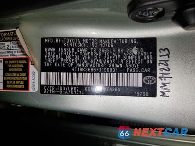 Zdjęcie 12 z 12 samochodu: 2007 TOYOTA AVALON LIMITED VIN:4T1BK36B57U190891 - miniatura
