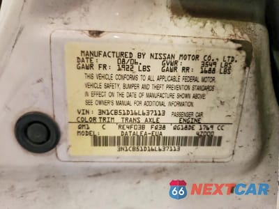 Zdjęcie 12 z 12 samochodu: 2006 NISSAN SENTRA 1.8 VIN:3N1CB51D16L637113 - miniatura