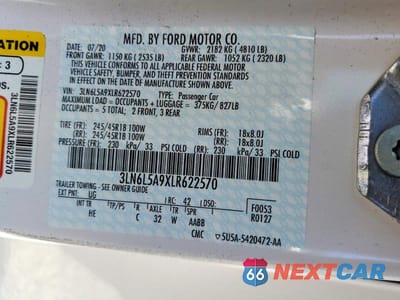 Zdjęcie 13 z 13 samochodu: 2020 LINCOLN MKZ VIN:3LN6L5A9XLR622570 - miniatura