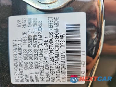 Zdjęcie 12 z 12 samochodu: 2021 ACURA RDX ADVANCE VIN:5J8TC2H78ML030077 - miniatura