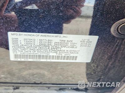 Zdjęcie 13 z 13 samochodu: 2019 ACURA MDX TECHNOLOGY VIN:5J8YD4H53KL017750 - miniatura
