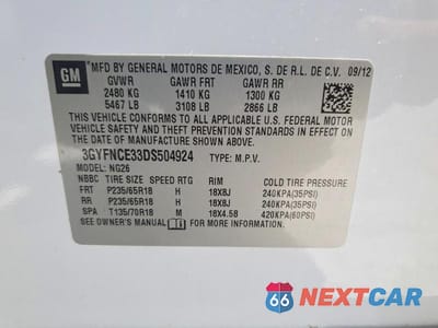 Zdjęcie 13 z 13 samochodu: 2013 CADILLAC SRX LUXURY COLLECTION VIN:3GYFNCE33DS504924 - miniatura