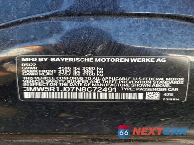 Zdjęcie 12 z 12 samochodu: 2022 BMW 330I VIN:3MW5R1J07N8C72491 - miniatura