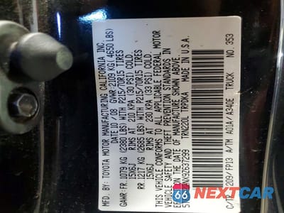 Zdjęcie 12 z 12 samochodu: 2009 TOYOTA TACOMA BASE VIN:5TENX22NX9Z637299 - miniatura