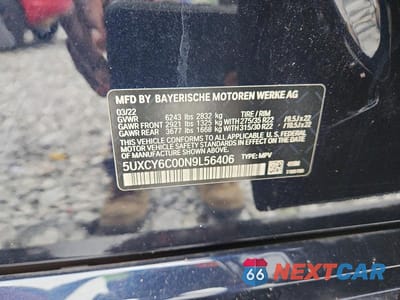 Zdjęcie 12 z 12 samochodu: 2022 BMW X6 XDRIVE40I VIN:5UXCY6C00N9L56406 - miniatura