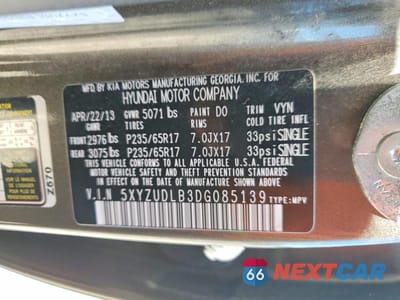 Zdjęcie 13 z 13 samochodu: 2013 HYUNDAI SANTA FE SPORT 2.4L VIN:5XYZUDLB3DG085139 - miniatura