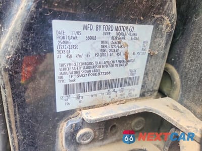 Zdjęcie 12 z 12 samochodu: 2006 FORD F250 SUPER DUTY VIN:1FTSW21P06EB77268 - miniatura