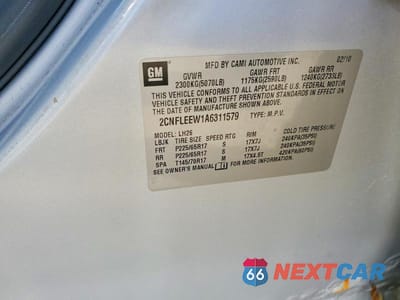 Zdjęcie 13 z 13 samochodu: 2010 CHEVROLET EQUINOX LT VIN:2CNFLEEW1A6311579 - miniatura