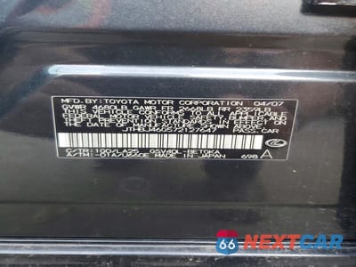 Zdjęcie 12 z 12 samochodu: 2007 LEXUS ES 350 VIN:JTHBJ46G572127647 - miniatura
