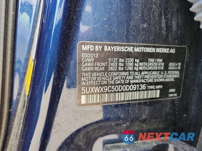 Zdjęcie 13 z 13 samochodu: 2013 BMW X3 XDRIVE28I VIN:5UXWX9C50D0D09136 - miniatura