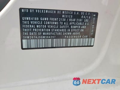 Zdjęcie 13 z 13 samochodu: 2016 VOLKSWAGEN JETTA S VIN:3VW267AJ9GM364297 - miniatura