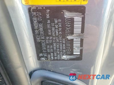 Zdjęcie 12 z 12 samochodu: 2007 BMW 328 I SULEV VIN:WBAWV13597PK49775 - miniatura