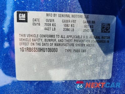Zdjęcie 13 z 13 samochodu: 2017 CHEVROLET VOLT PREMIER VIN:1G1RB6S50HU108080 - miniatura