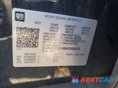 Zdjęcie 13 z 13 samochodu: 2021 CHEVROLET SUBURBAN C1500 LT VIN:1GNSCCKD8MR360272 - miniatura