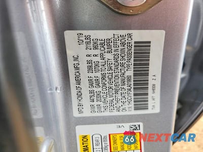 Zdjęcie 12 z 12 samochodu: 2020 HONDA ACCORD SPORT VIN:1HGCV1F34LA019950 - miniatura