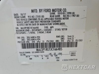 Zdjęcie 13 z 13 samochodu: 2018 FORD ECOSPORT S VIN:MAJ3P1RE7JC166485 - miniatura