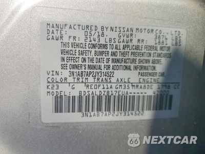 Zdjęcie 13 z 13 samochodu: 2018 NISSAN SENTRA SV VIN:3N1AB7AP2JY314522 - miniatura