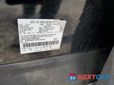 Zdjęcie 14 z 14 samochodu: 2018 FORD EXPLORER SPORT VIN:1FM5K8GT1JGC47434 - miniatura