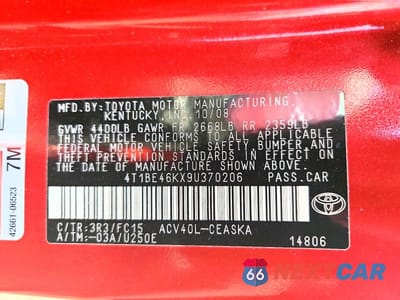 Zdjęcie 12 z 12 samochodu: 2009 TOYOTA CAMRY SE VIN:4T1BE46KX9U370206 - miniatura