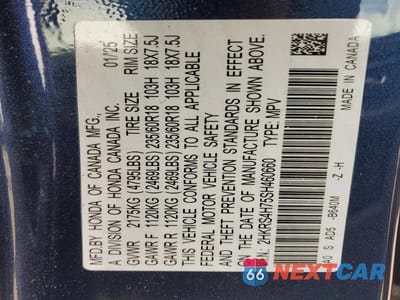 Zdjęcie 12 z 12 samochodu: 2025 HONDA CR-V EXL VIN:2HKRS4H75SH460660 - miniatura