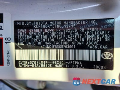 Zdjęcie 13 z 13 samochodu: 2016 TOYOTA AVALON LIMITED VIN:4T1BK1EB5GU203001 - miniatura