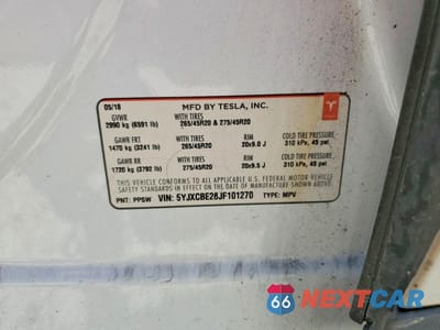 Zdjęcie 13 z 13 samochodu: 2018 TESLA MODEL X VIN:5YJXCBE28JF101270 - miniatura
