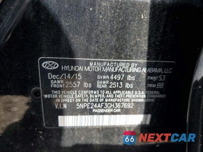 Zdjęcie 12 z 12 samochodu: 2016 HYUNDAI SONATA SE VIN:5NPE24AF3GH367692 - miniatura