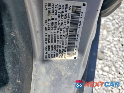 Zdjęcie 13 z 13 samochodu: 2006 HONDA CR-V EX VIN:SHSRD77806U417203 - miniatura
