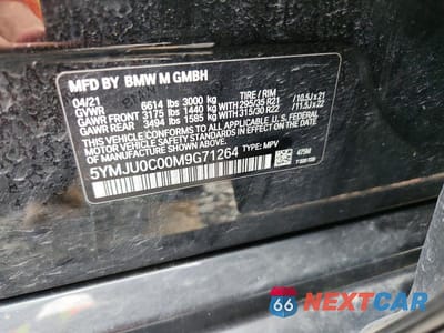 Zdjęcie 12 z 12 samochodu: 2021 BMW X5 M VIN:5YMJU0C00M9G71264 - miniatura